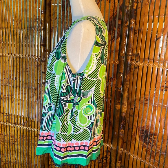 Crown & Ivy Curvy Multi-Green  Sleeveless Tank Top - 1X - Picture 2 of 6